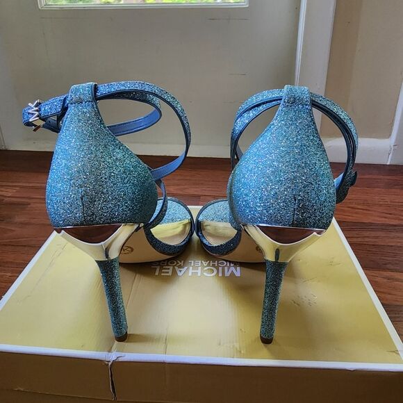 MICHAEL Michael Kors Blue Astrid Glitter Sandal 10 NIB - Picture 7 of 8